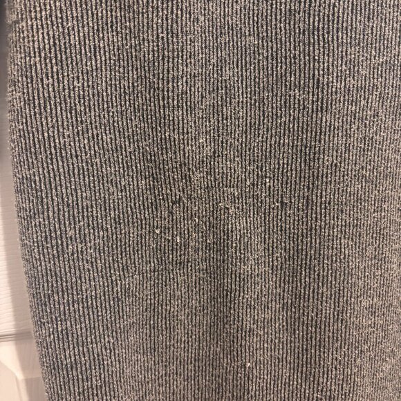 Anthropologie Womens Medium Gray Ribbed Knit Ruched Button Front Midi Dress - Picture 9 of 13